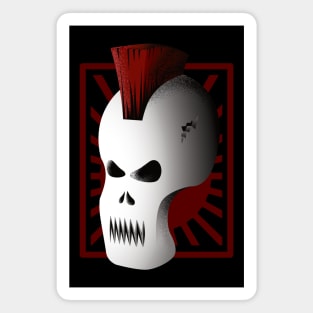 Punk Skull with Red Mohawk | Metal Skull Mask Magnet